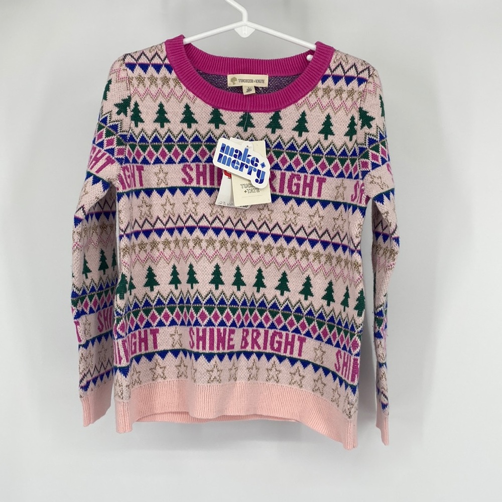 Tucker + Tate Kids Embroidered Shine Bright Sweaters Pullover Multicolor Size 5